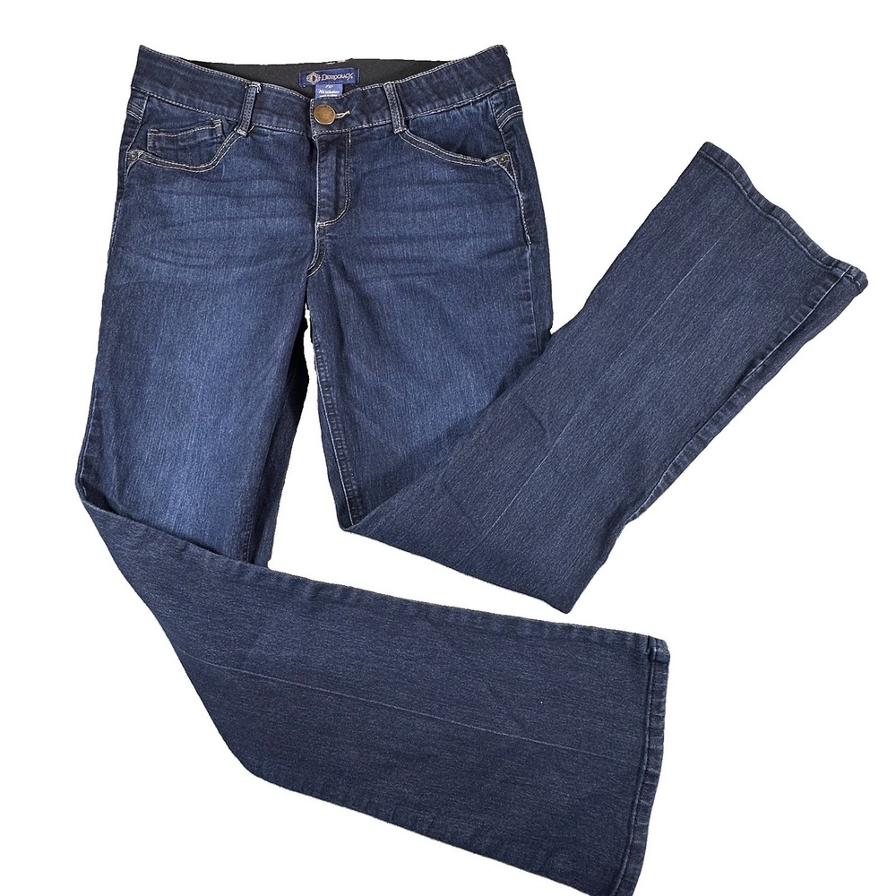 Democracy Ab Solution Bootcut Jeans Womens 10 Stretch Distressed Rips Boho Dark